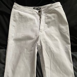 White high rise pants